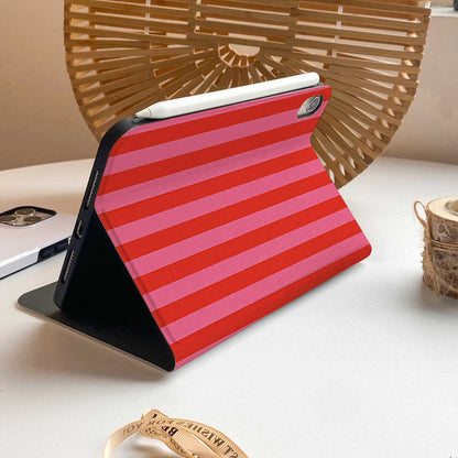 Stripe Pattern iPad Case - Red