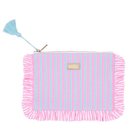 Lilly Pulitzer Striped Ruffle Pouch