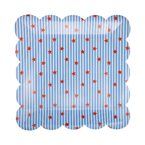 My Mind’s Eye Stripes and Stars Paper Plate - 10"