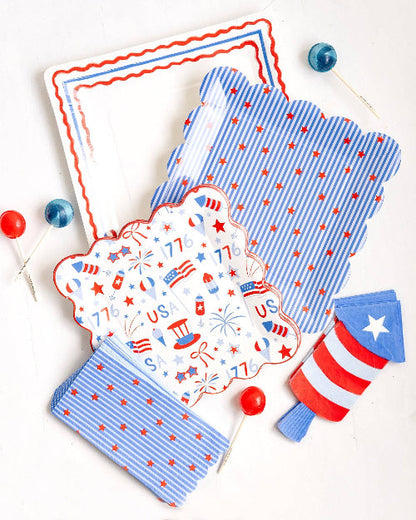 My Mind’s Eye Stripes and Stars Paper Plate - 10"