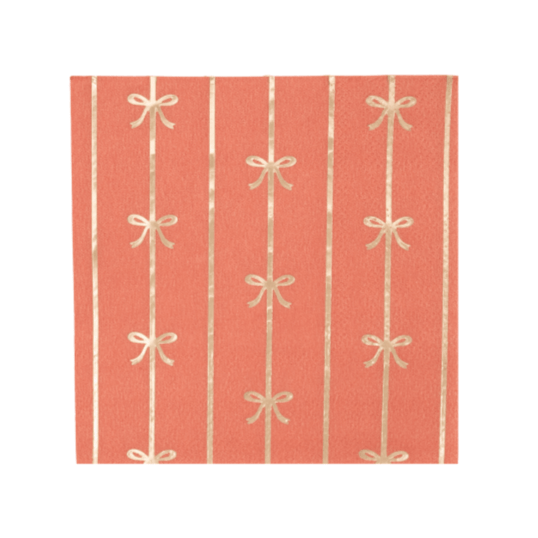 Bonjour Fête Sunkissed Orange Signature Bow Small Napkins