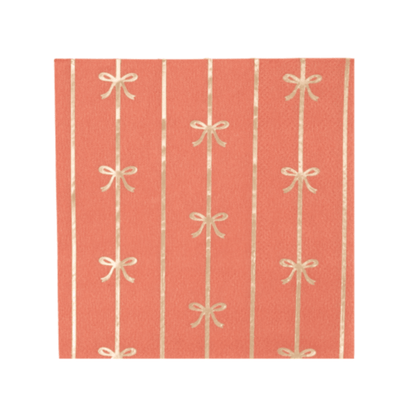 Bonjour Fête Sunkissed Orange Signature Bow Small Napkins