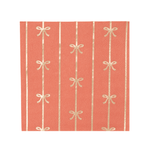 Bonjour Fête Sunkissed Orange Signature Bow Small Napkins