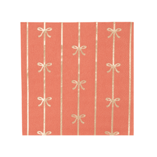 Bonjour Fête Sunkissed Orange Signature Bow Small Napkins