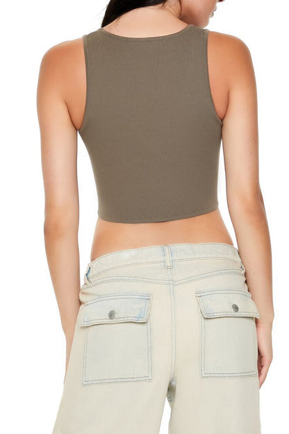 Sweater-Knit Corset Tank Top