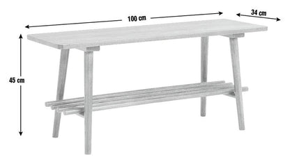 Swen 1 Shelf Shoe Storage Bench - Walnut
