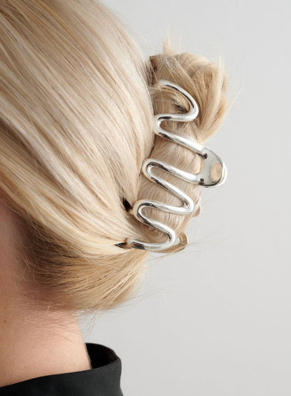 Silver Swirl Hair Claw