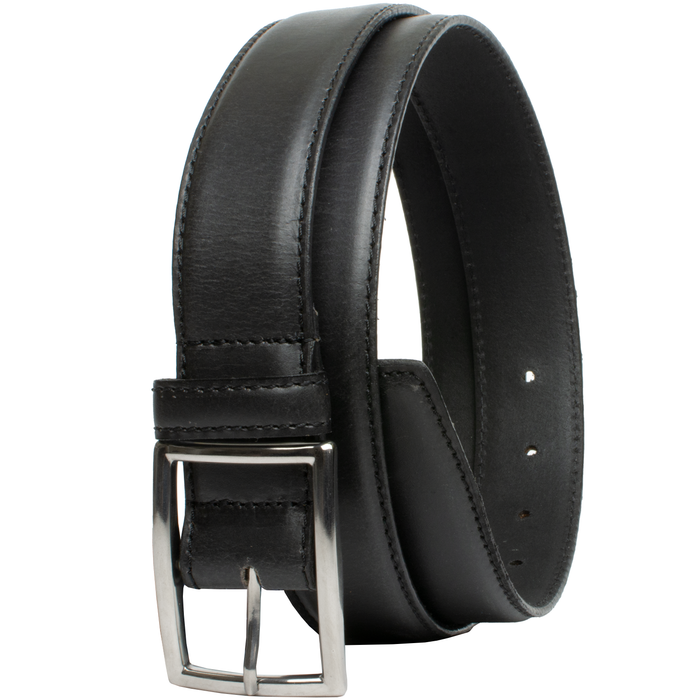 Entrepreneur Titanium Belt (Black) II. Center bar buckle is a thin rectangle with squared corners.