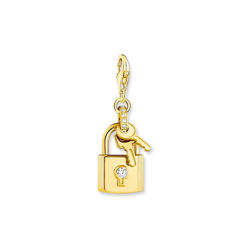 Thomas Sabo Charm-Anhänger Schloss mit Schlüssel gold – 1876-414-14