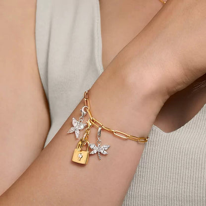 Thomas Sabo Charm-Anhänger Schloss mit Schlüssel gold – 1876-414-14