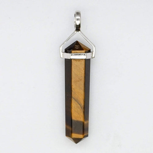 Tiger Eye Double Point Pendant - Zero Point Crystals