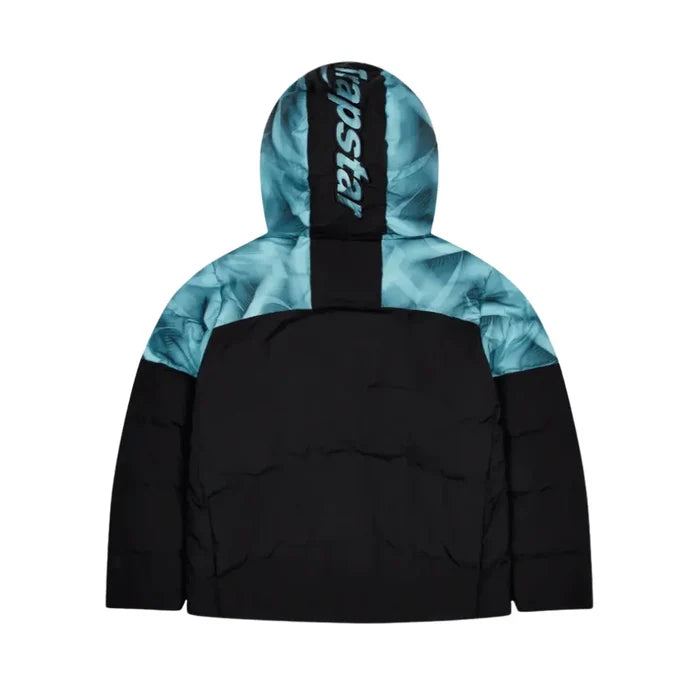 Trapstar Kurtka Zimowa Hyperdrive Hooded Puffer – Black/Blue TRAPSTAR Kurtki i bezrękawniki