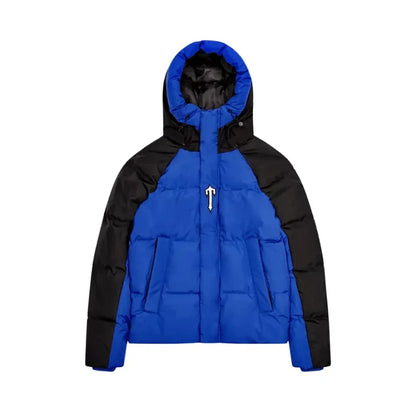 Trapstar Kurtka Zimowa Irongate Hooded Sleeve Puffer - Black/Blue TRAPSTAR Kurtki i bezrękawniki