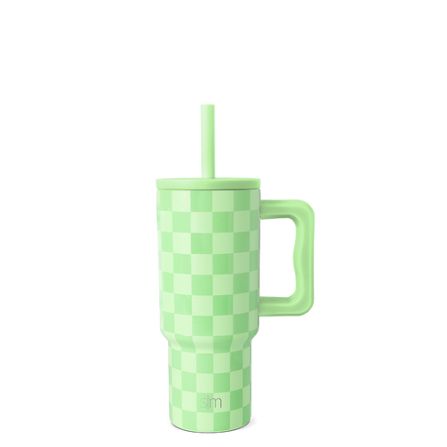 Soft pale lime green shirt with light green checkerboard pattern