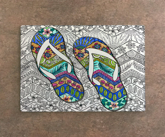 Tropical Flip Flops Cutting Board