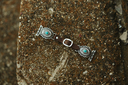 Turquoise Concho Faux Leather Watch Band