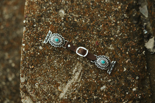 Turquoise Concho Faux Leather Watch Band