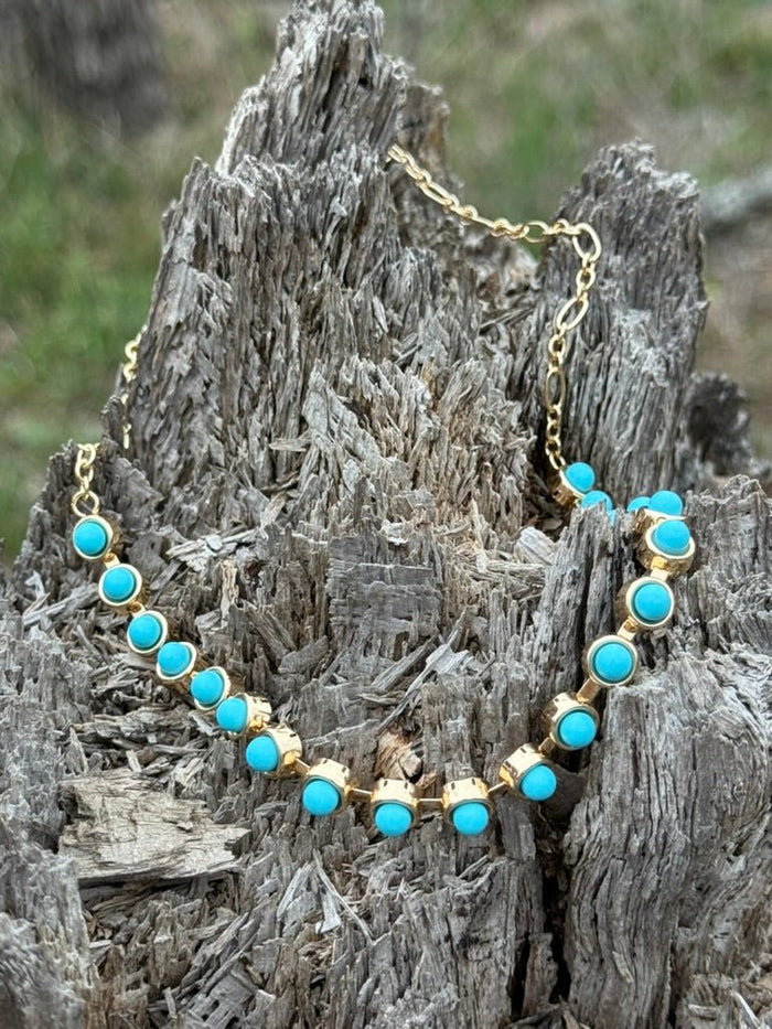 Turquoise Orbit Chain Necklace