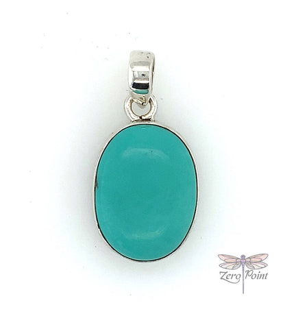 Turquoise Oval Pendant - Zero Point Crystals