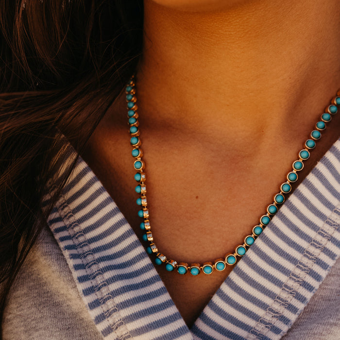 TURQUOISE TENNIS NECKLACE