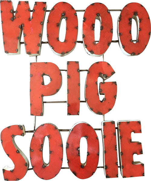 University of Arkansas Wooo Pig Sooie Recycled Metal Wall Decor
