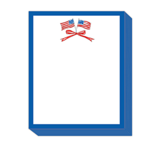 Rosanne Beck Paper USA Flag and Bow Short Stack Notepad