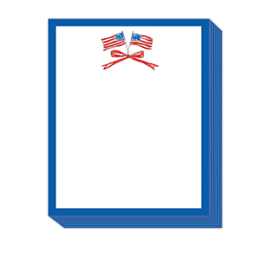 Rosanne Beck Paper USA Flag and Bow Short Stack Notepad