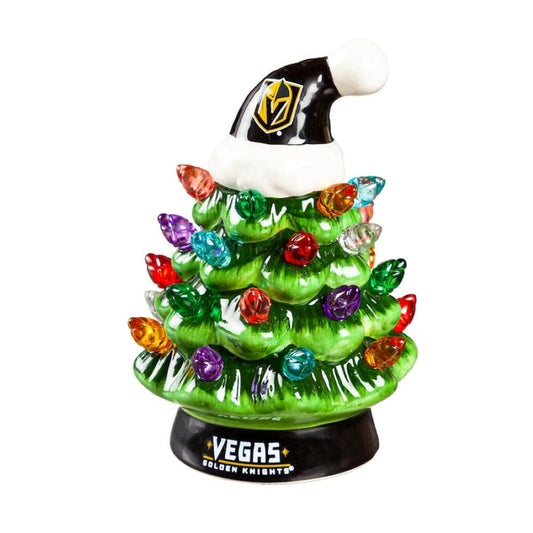 Vegas Golden Knights 4" Ceramic LED Christmas Tree Set