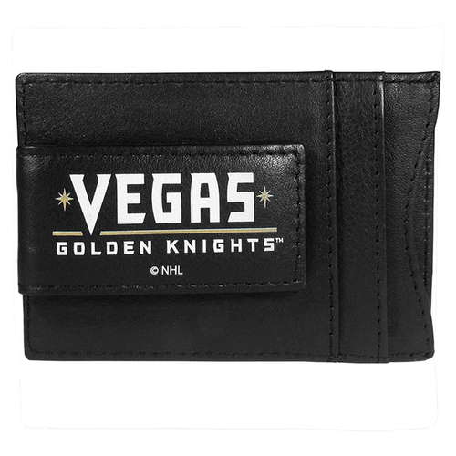 Vegas Golden Knights Black Leather Wallet with Money Clip - Vegas Team Store