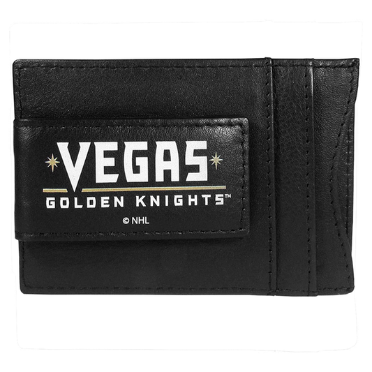 Vegas Golden Knights Black Leather Wallet with Money Clip - Vegas Team Store