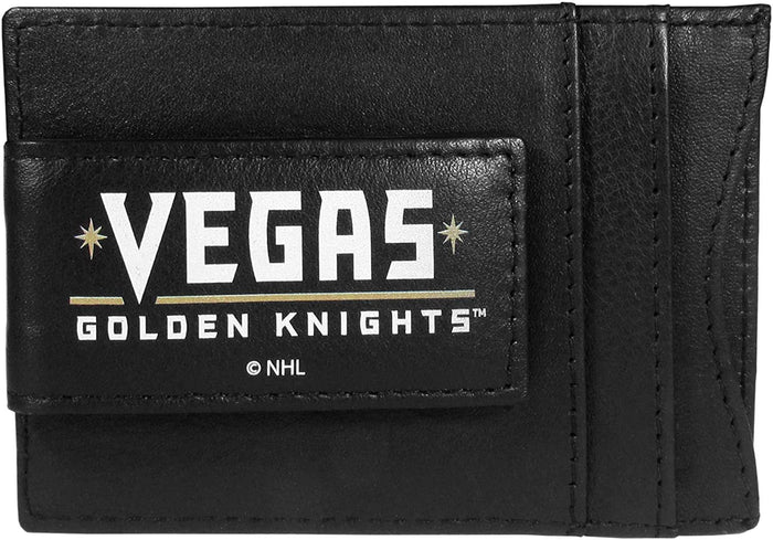 Vegas Golden Knights Black Leather Wallet with Money Clip - Vegas Team Store
