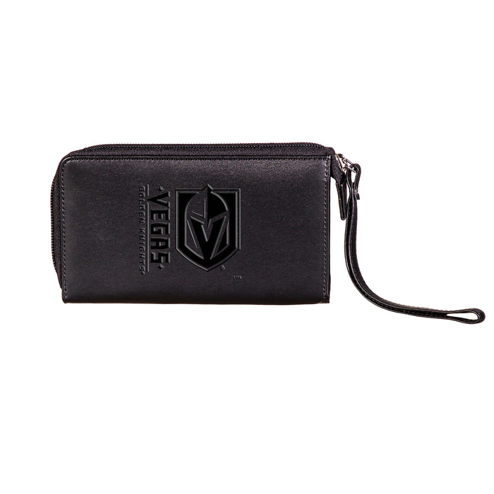 Vegas Golden Knights Black Leather Wristlet Wallet - Vegas Team Store