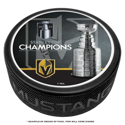 Vegas Golden Knights Brett Howden Autographed Stanley Cup Champions Hockey Puck