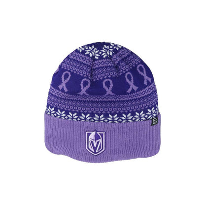 Vegas Golden Knights Hockey Fights Cancer Cuffed Knit