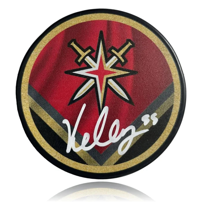 Vegas Golden Knights Keegan Kolesar Autographed Retro Puck
