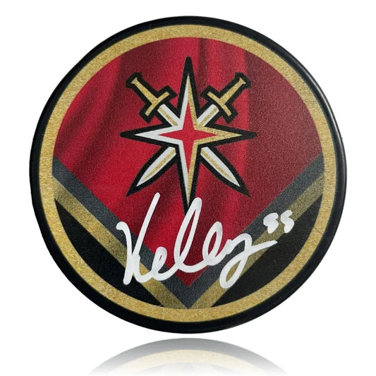 Vegas Golden Knights Keegan Kolesar Autographed Retro Puck
