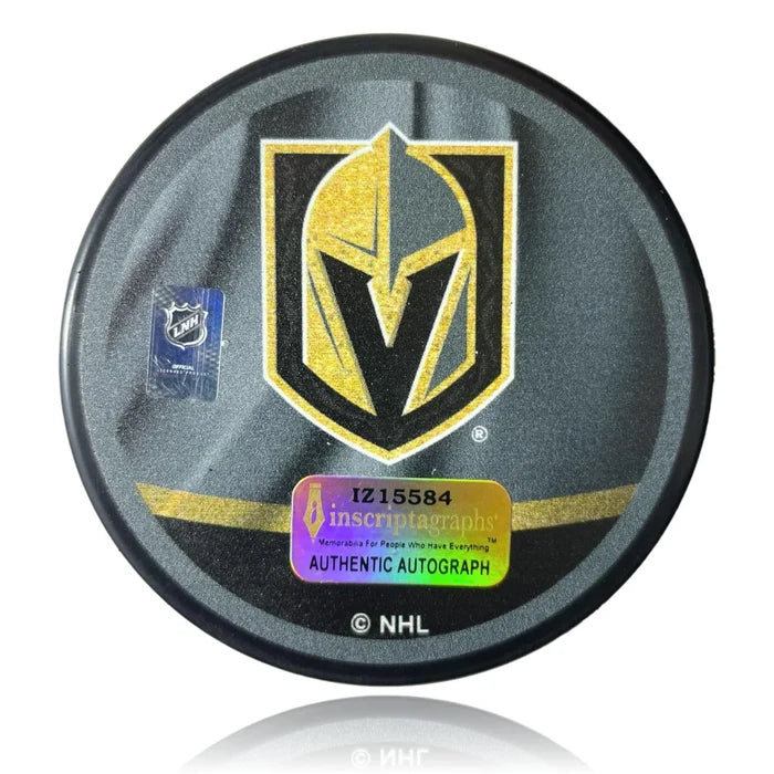 Vegas Golden Knights Keegan Kolesar Autographed Retro Puck