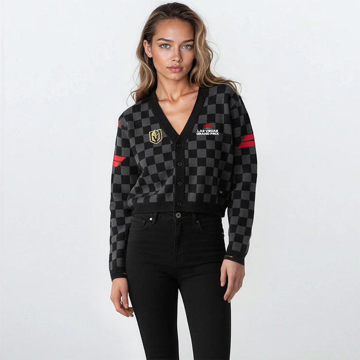 Vegas Golden Knights LV Grand Prix Cropped Cardigan - Vegas Team Store