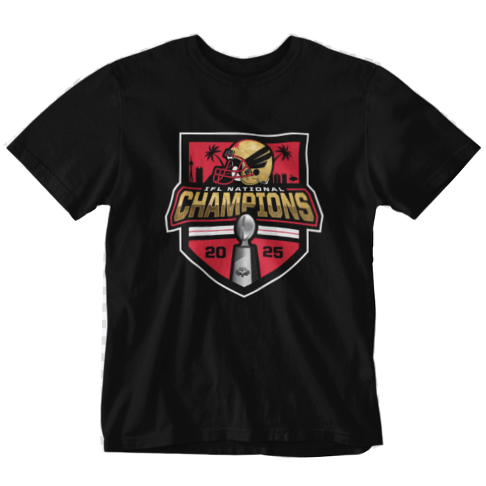 Vegas Knight Hawks 2025 IFL National Champions Tee - Vegas Team Store