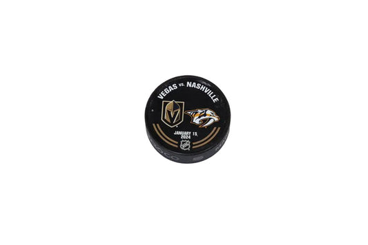 VGK vs NSH Warm-Up Puck-1/15/2024 - Vegas Team Store