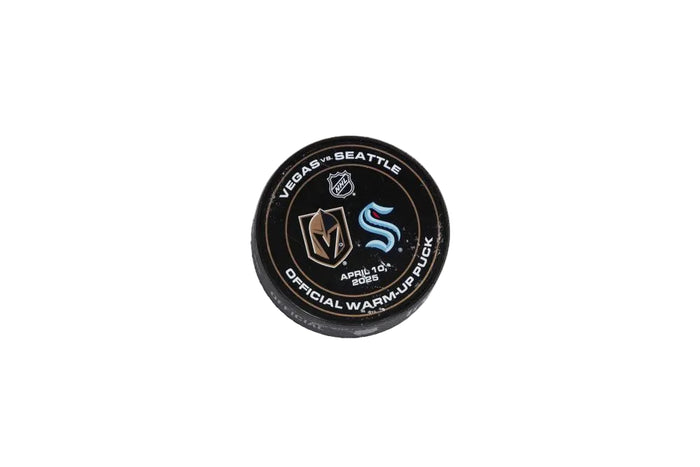 VGK vs SEA Warm-Up Puck-4/10/2025 - Vegas Team Store