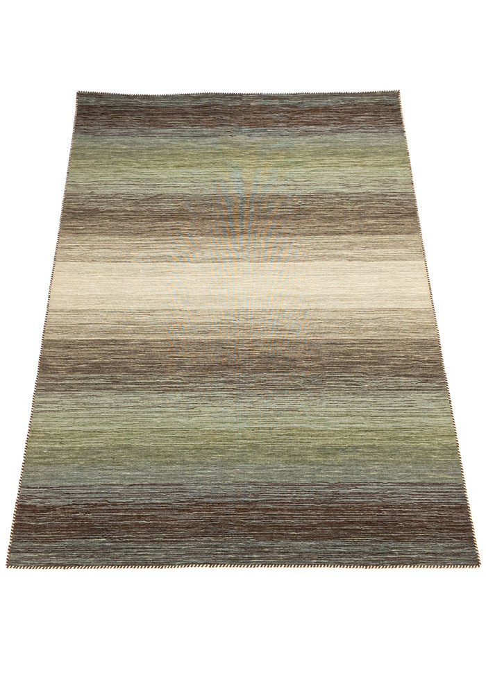 Vloerkleed MOMO Rugs Panorama Kelim Green Multi