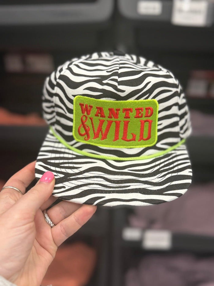Wanted And Wild Zebra Embroidered Hat