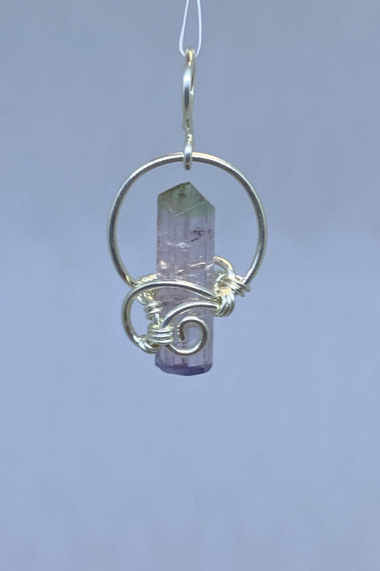 Watermelon Tourmaline Wire Wrap Pendant - Zero Point Crystals