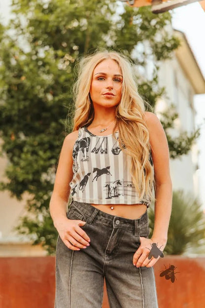 Western Horses Crop TopS