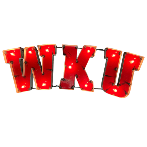 Western Kentucky University WKU Lighted Recycled Metal Wall Decor