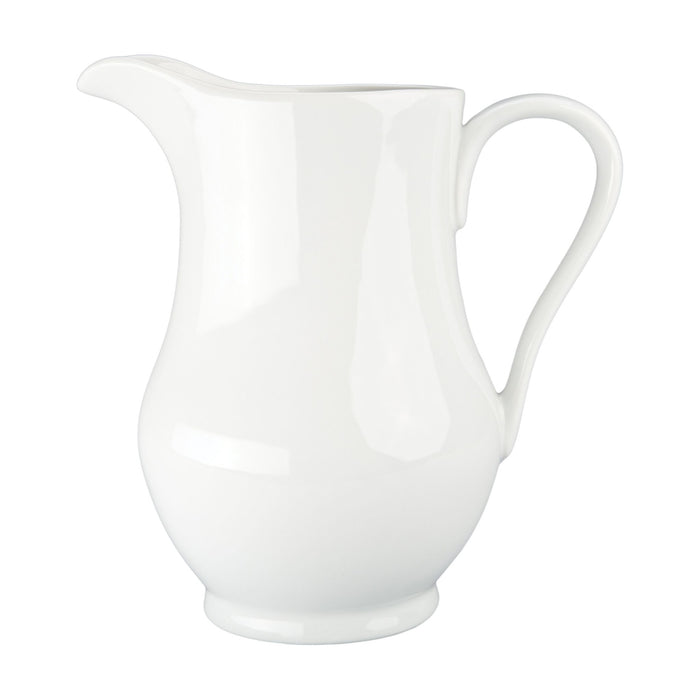 White Curvy Pitcher - 2 Qt