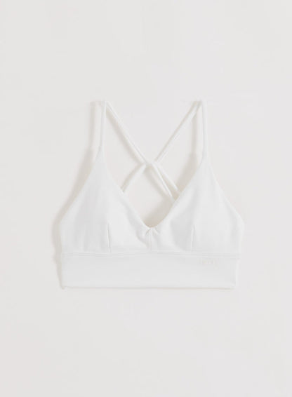 White Sense Strap Bra by aim'n featuring decorative back straps and a second skin feel.