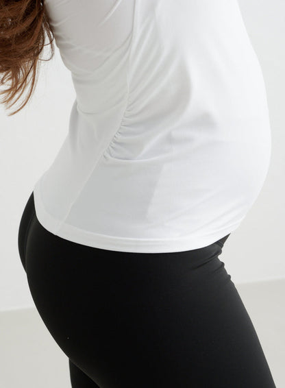 White Soft Basic Maternity Long Sleeve