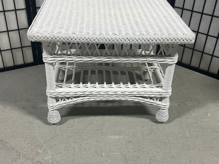 White Wicker Coffee Table